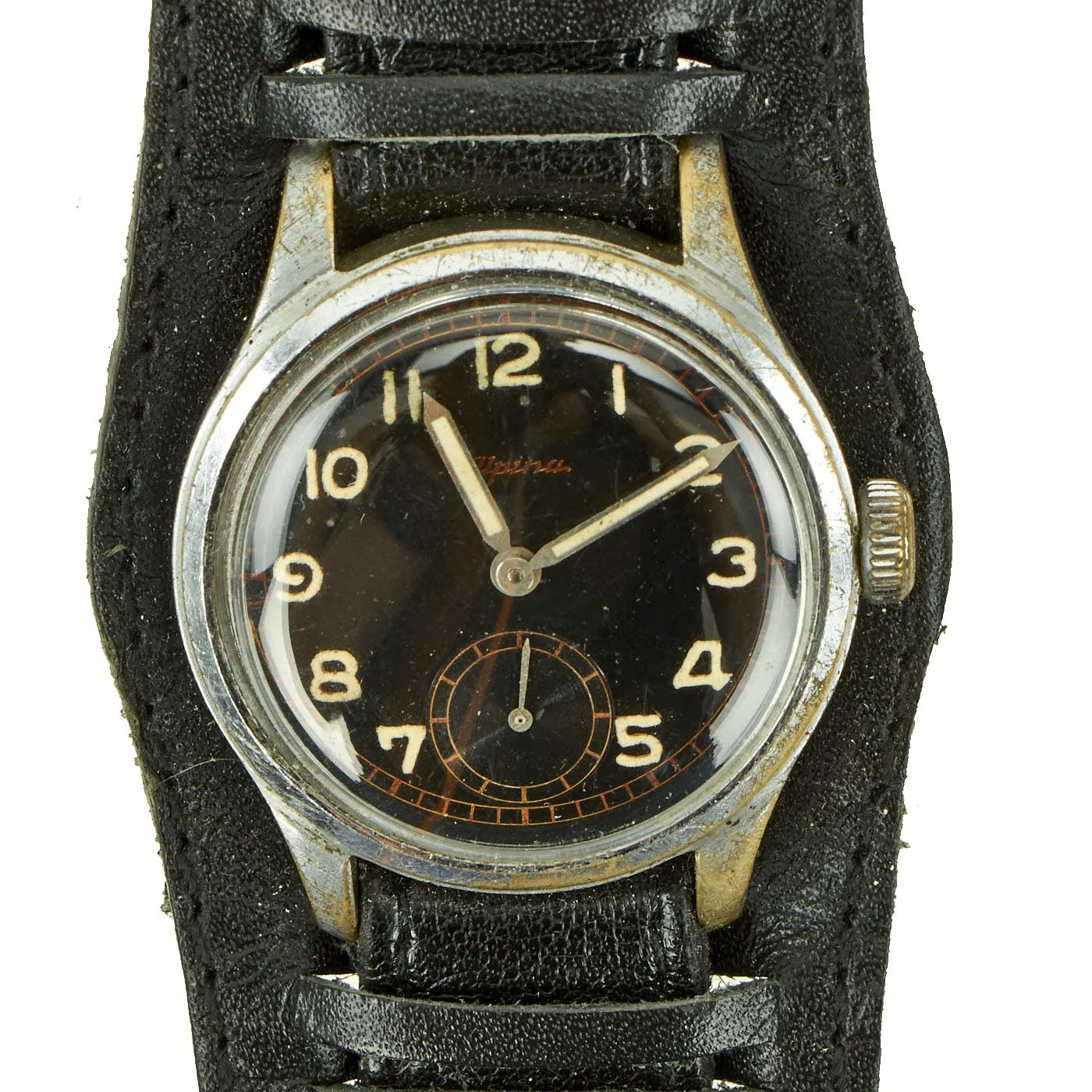 Original German WWII Luftwaffe D Wrist Watch by Alpina Serial D 229765 - Fully Functional