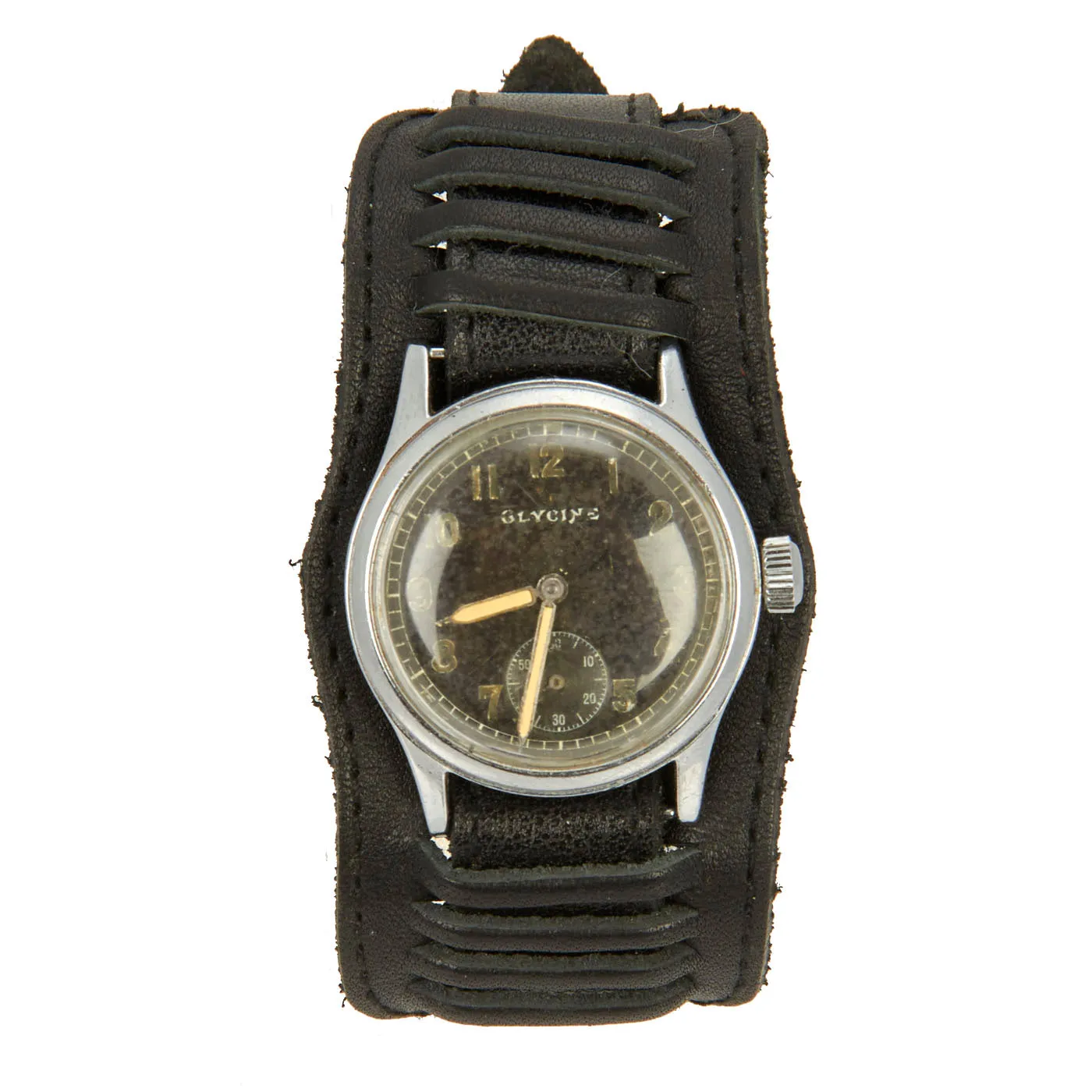 Original German WWII Wehrmacht D-H Wrist Watch by Glycine Serial D. 73215 H. - Fully Functional