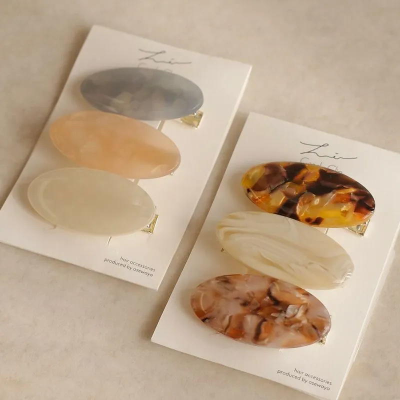 Oval Hair Clip Set