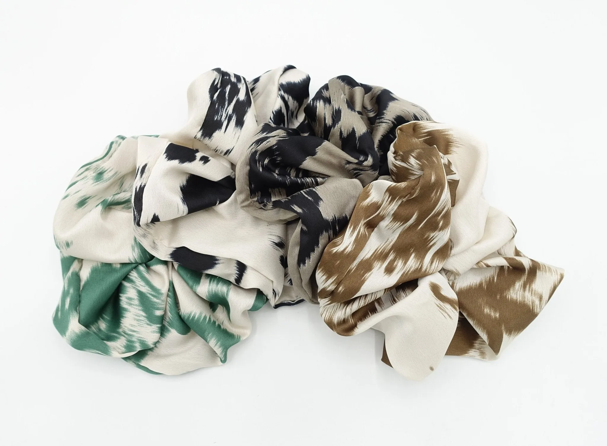 oversized stroke pattern scrunchies big scrunchies fashion hair elastic for women