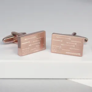 Personalised Arrows and Initial Rectangle Cufflinks