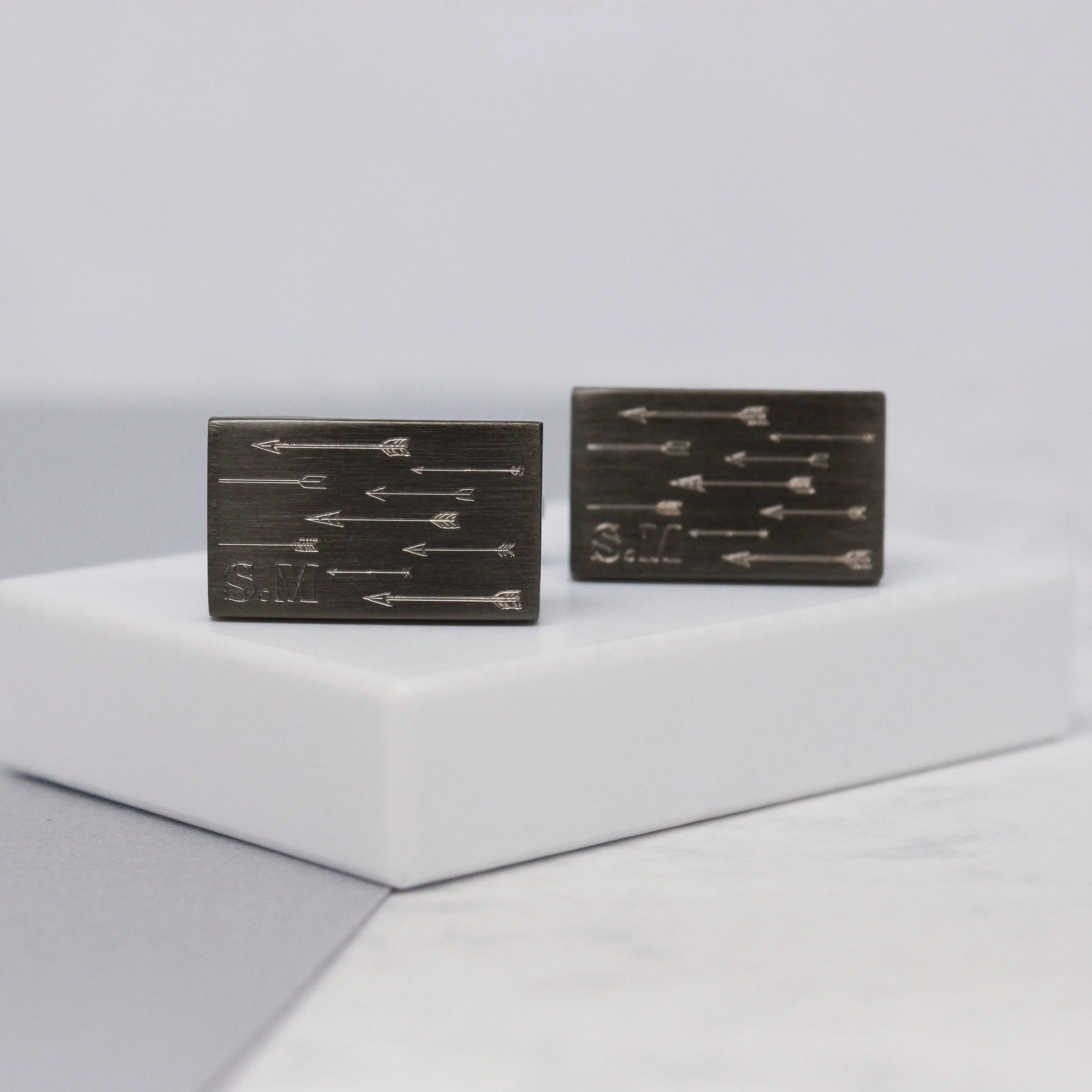 Personalised Arrows and Initial Rectangle Cufflinks