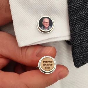 Personalised Hidden Photo And Message Twist Cufflinks