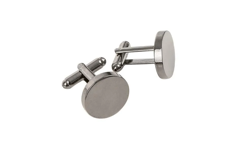 Personalized Round Gunmetal Cufflinks