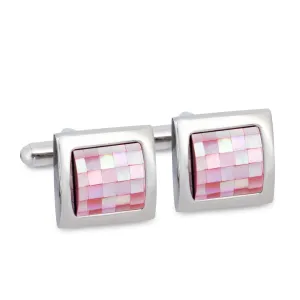 Pink Mother of Pearl Tiles Cufflinks (Online Exclusive)