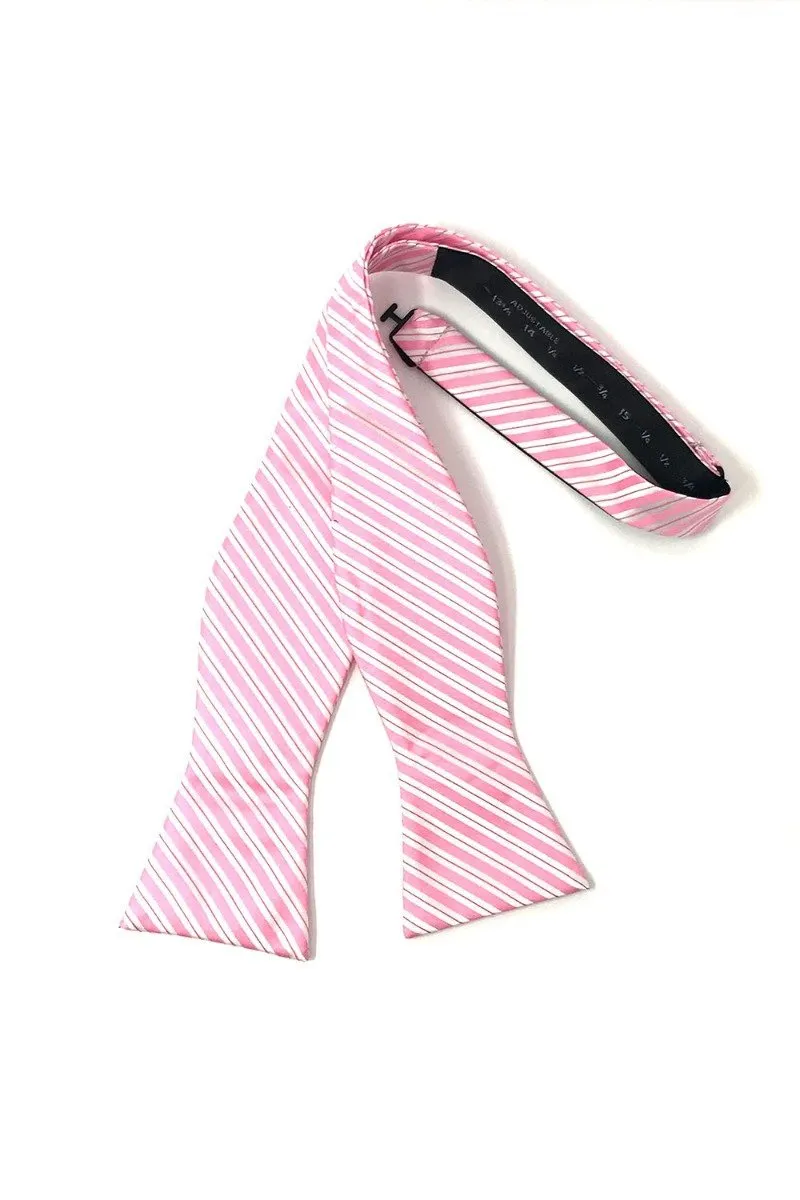 Pink Newton Stripe Bow Tie