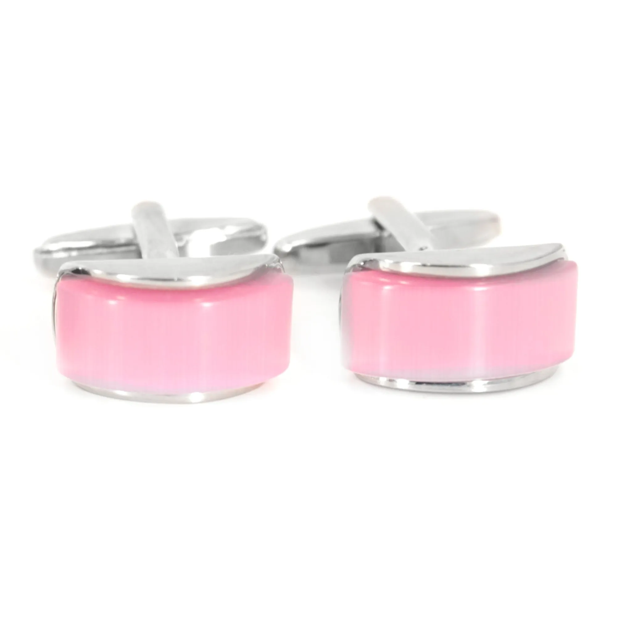 Pink Spherical wedgefiber ( D-Shape) Fiber Optic Cufflinks (Online Exclusive)