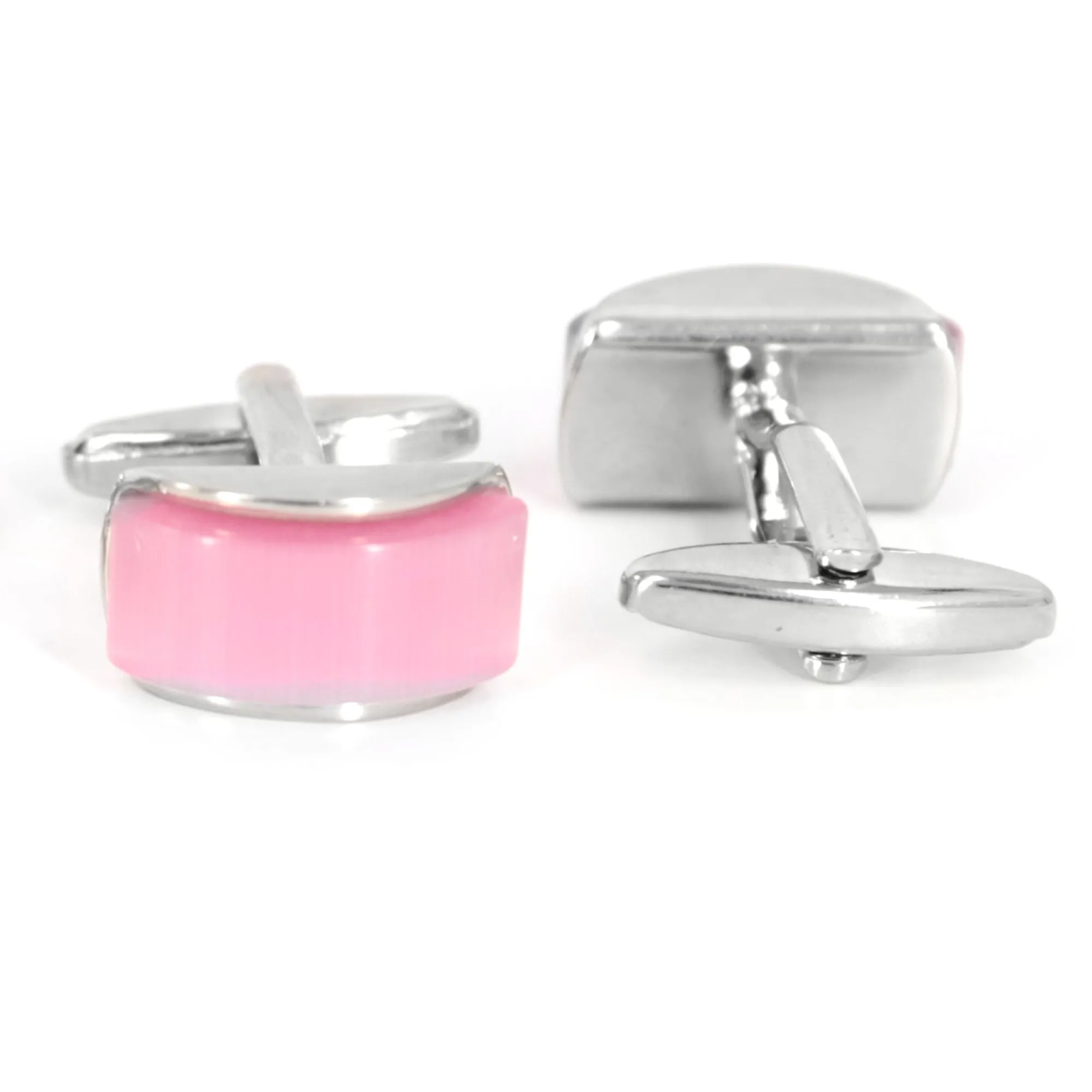 Pink Spherical wedgefiber ( D-Shape) Fiber Optic Cufflinks (Online Exclusive)