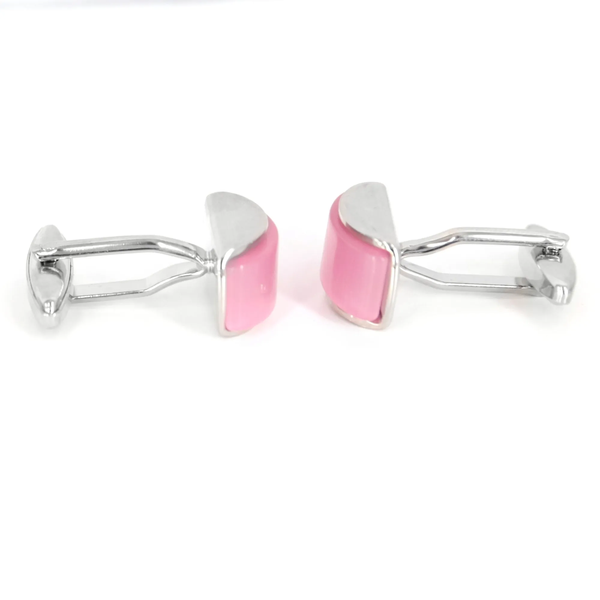 Pink Spherical wedgefiber ( D-Shape) Fiber Optic Cufflinks (Online Exclusive)