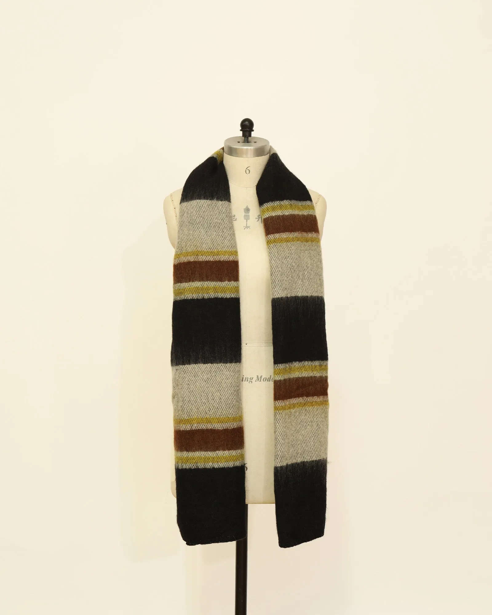 Plaid Scarf - Burgundy, Yellow & Grey