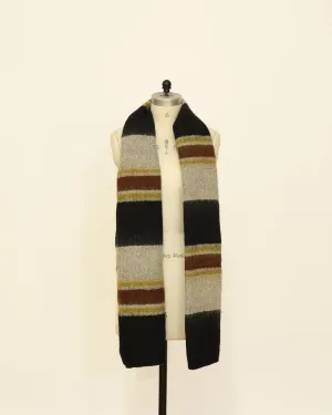 Plaid Scarf - Burgundy, Yellow & Grey