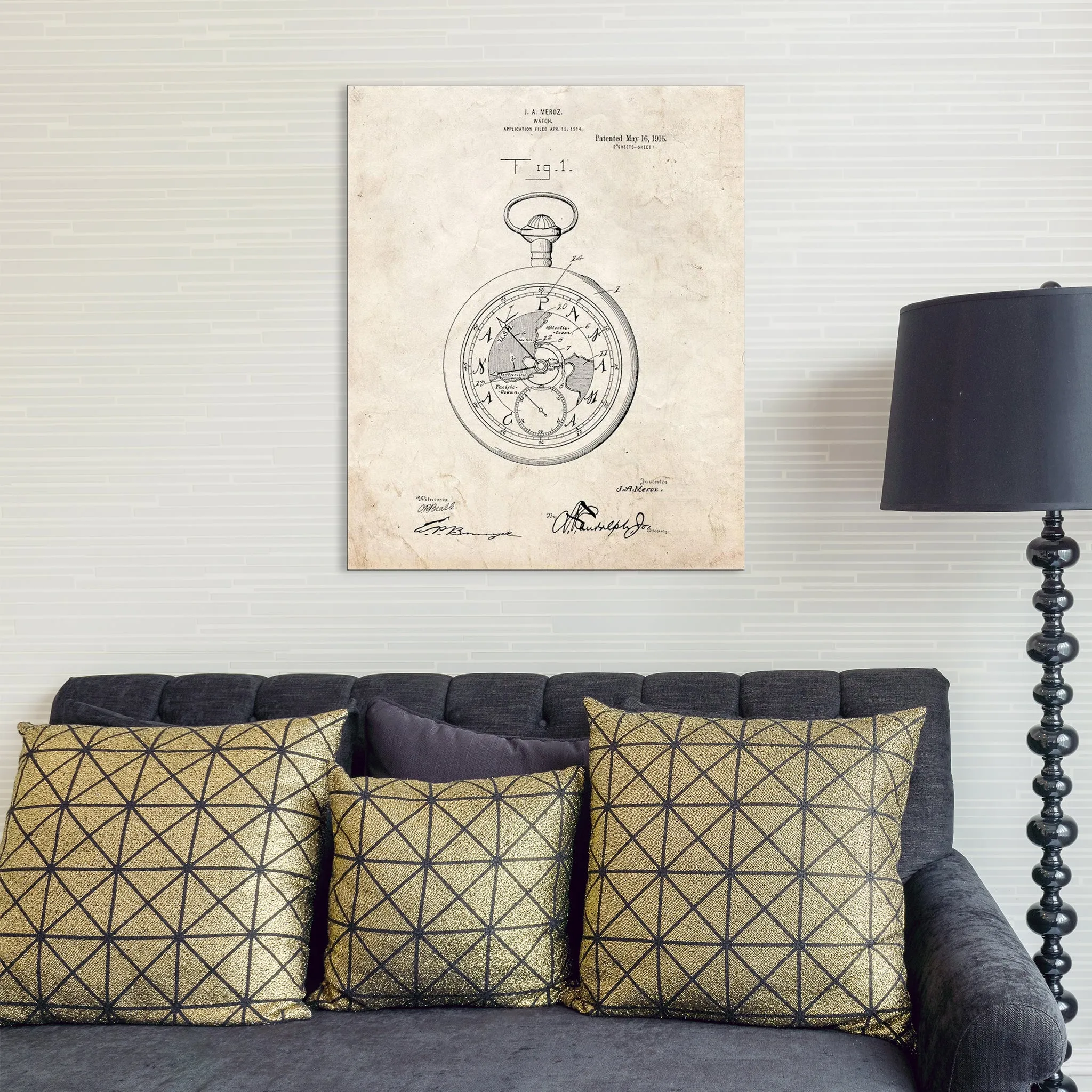 Pocket Watch Canvas Patent Print