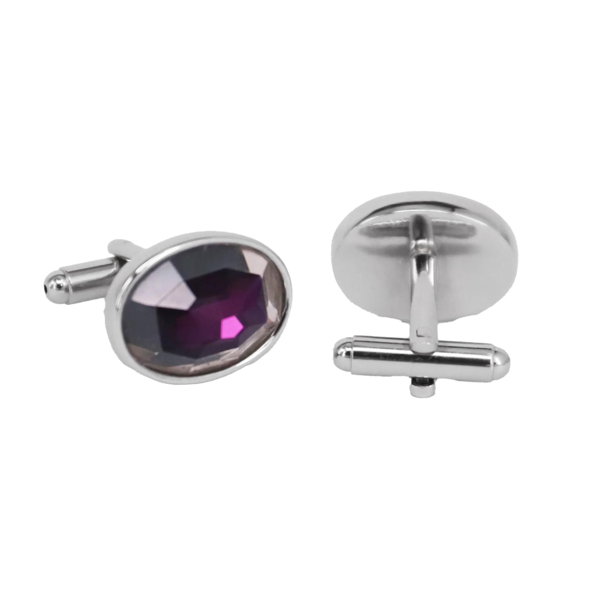 Purple and clear crystal Cufflinks (Online Exclusive)