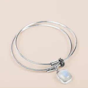 Rainbow Moonstone Bangle