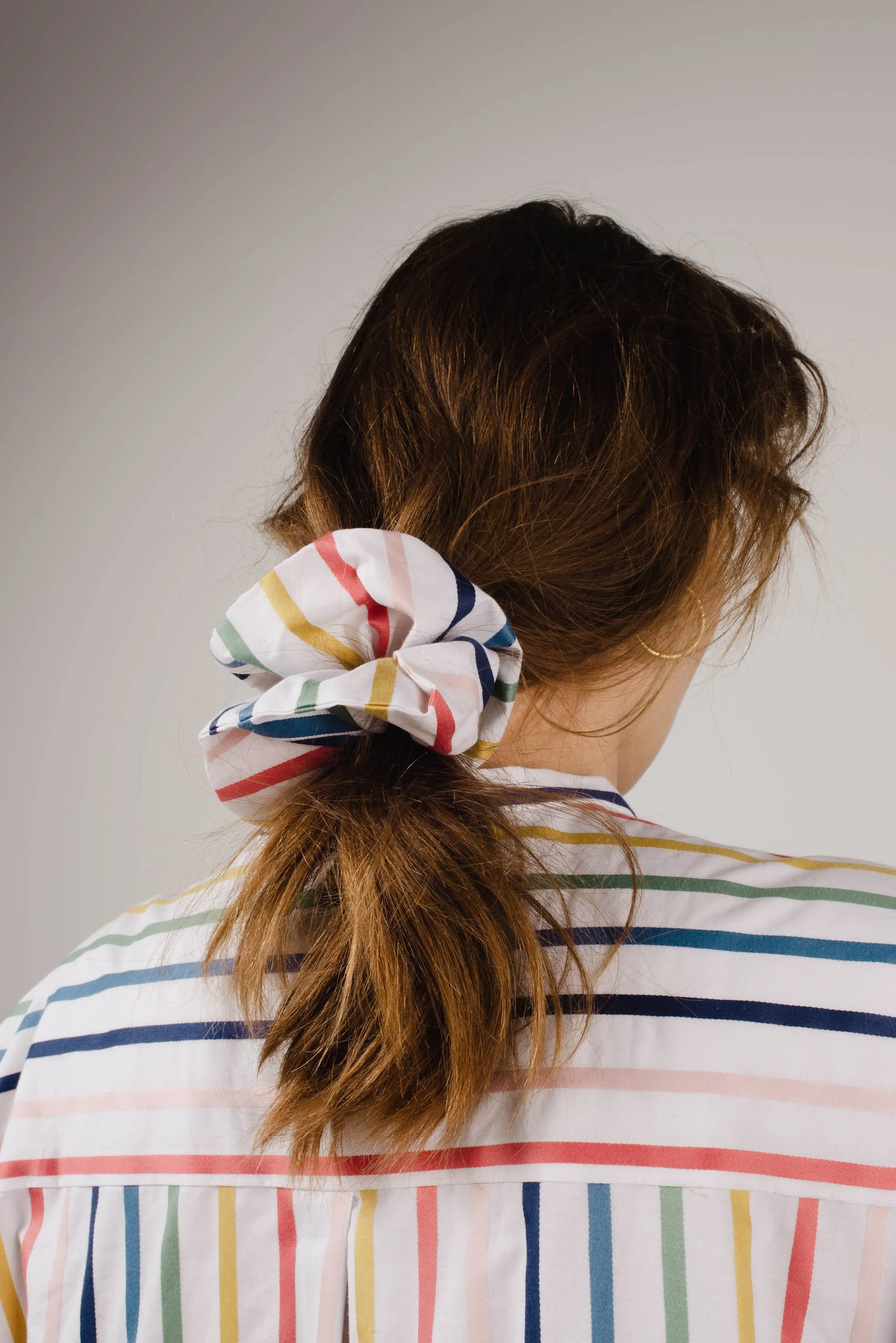 Rainbow Stripes Upcycling Scrunchies