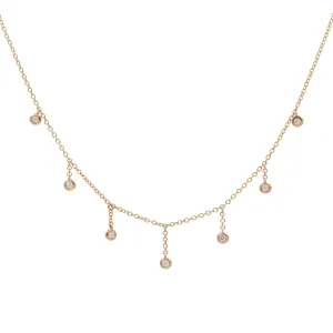 Raindrop Choker Necklace With Diamonds in 14k Rose Gold