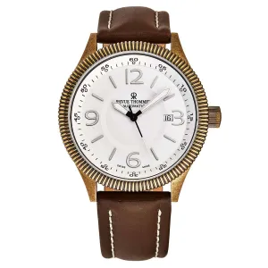 Revue Thommen Men's 17060.2588 'Airspeed Vintage' Silver Dial Brown Leather Strap Swiss Automatic Watch