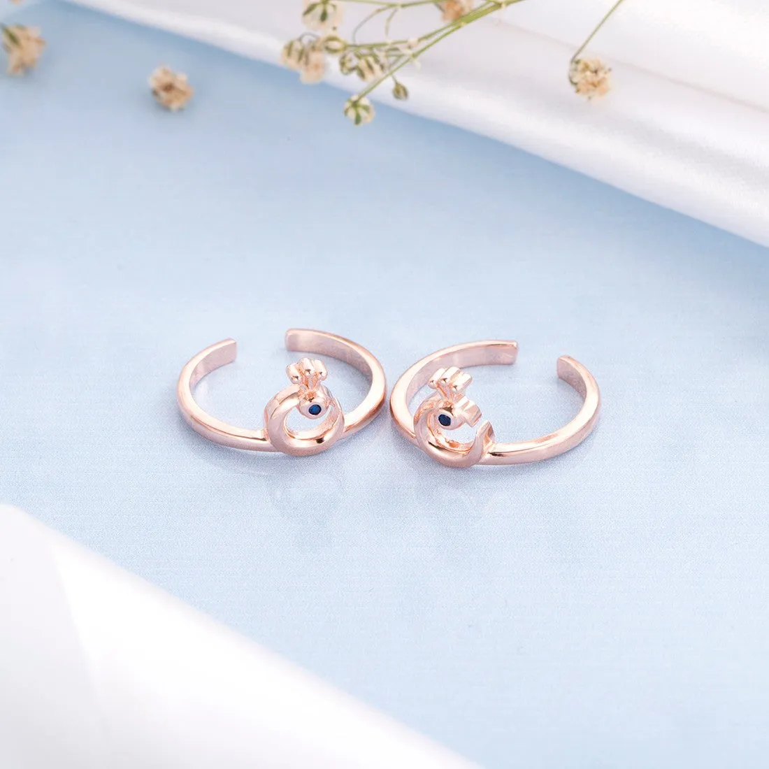 Rose Gold Plated 925 Sterliing Silver Toe Rings