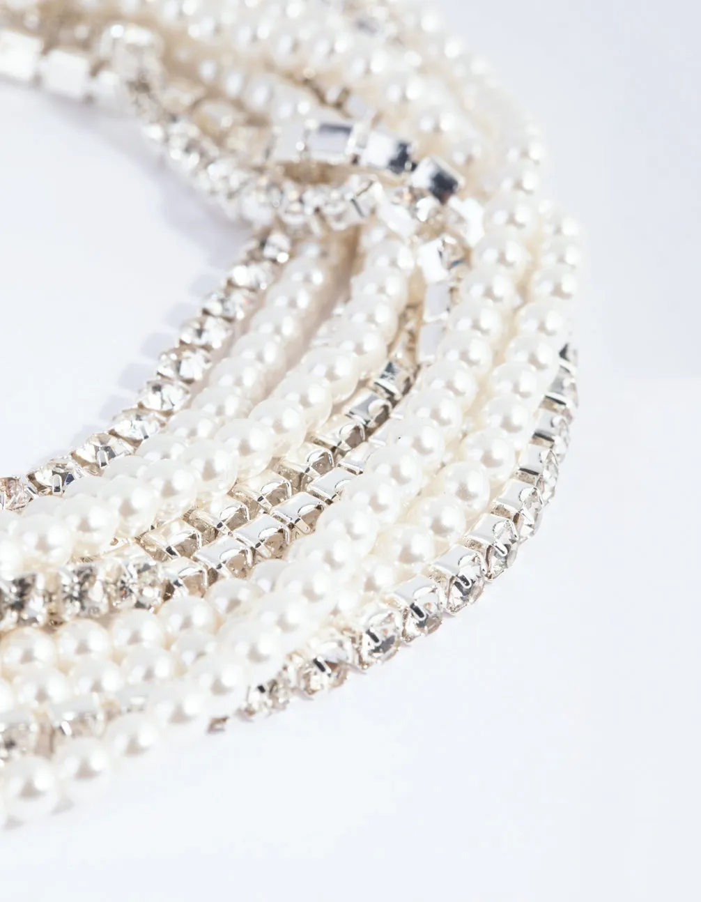 Silver Cup Chain Pearl Choker