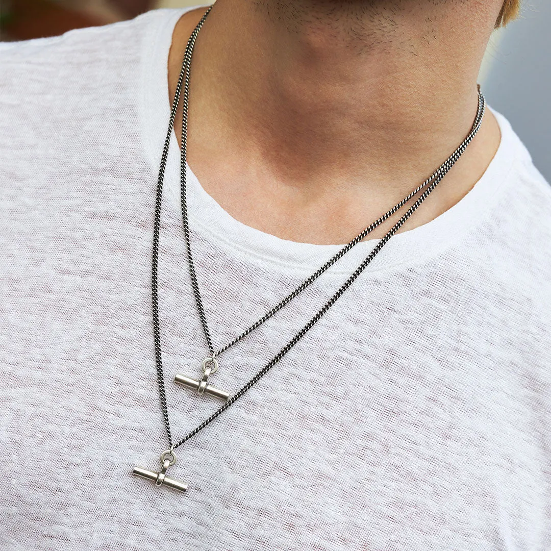 Silver T Bar Necklace