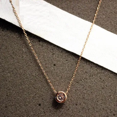 Simple gold plated zircon short necklace women necklaces pendants fashion jewelry