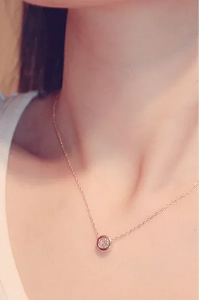 Simple gold plated zircon short necklace women necklaces pendants fashion jewelry