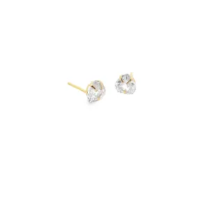 Small CZ Heart Stud Earrings