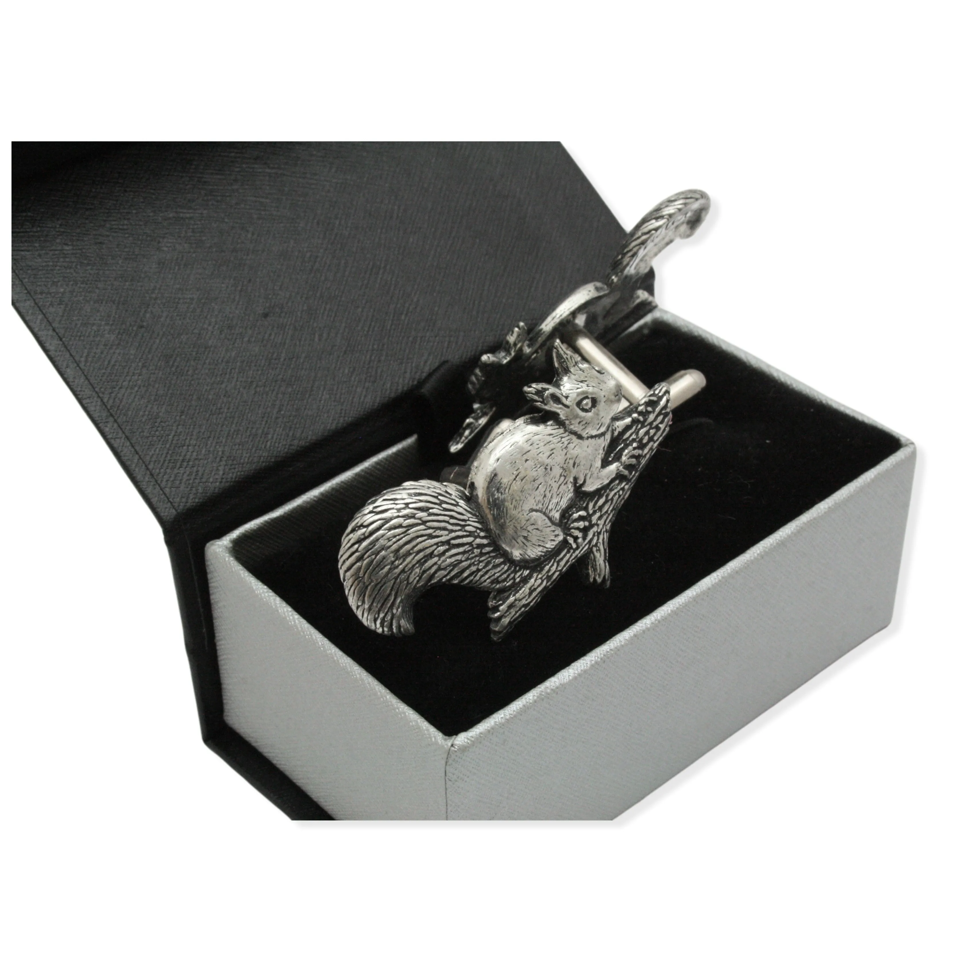 Squirrel On Branch Cufflinks Gift Boxed