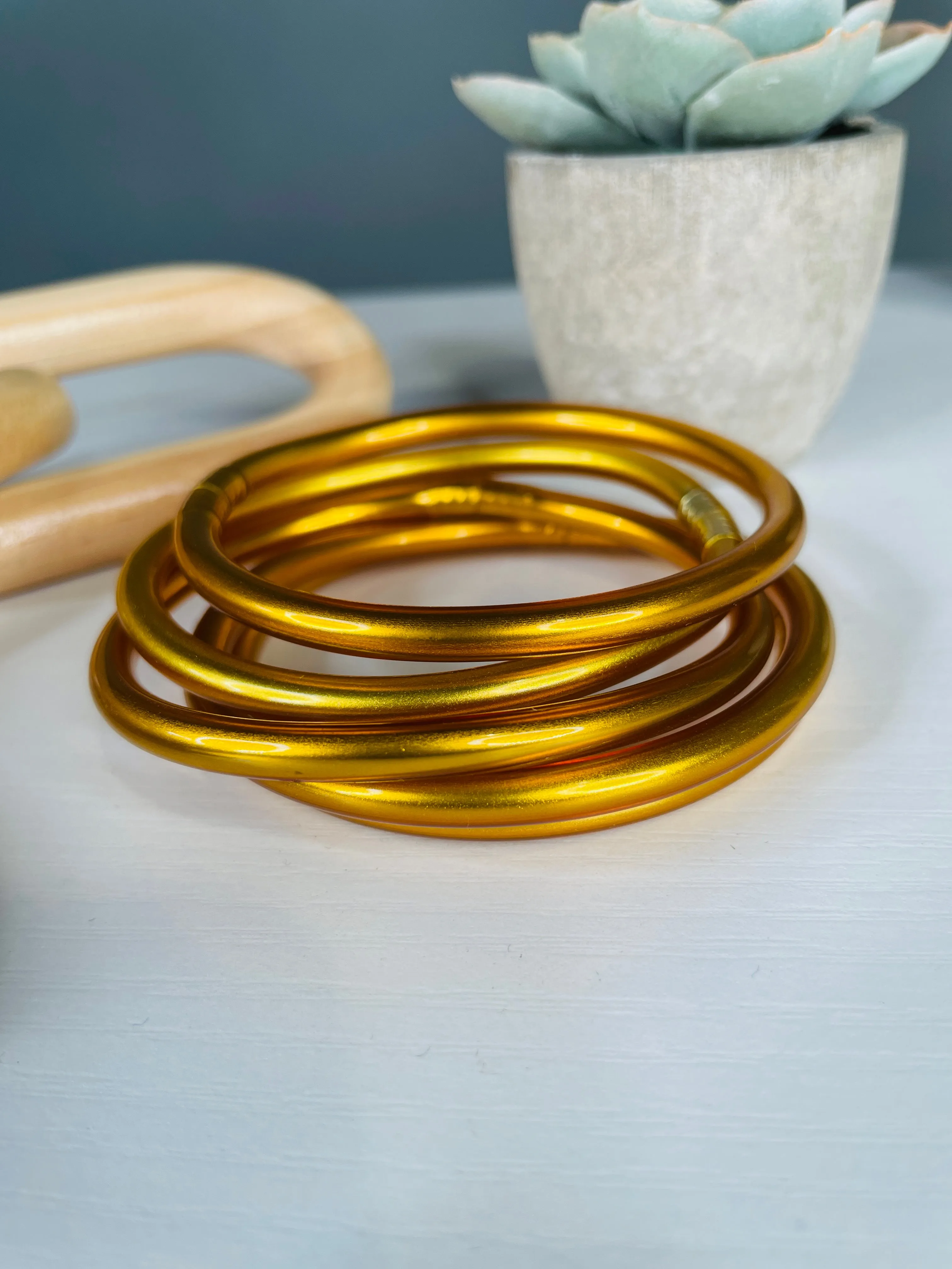 Stacked Everyday Bangle Bracelet Sets : 2 Colors