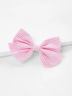 Striped Bow Hair Clip