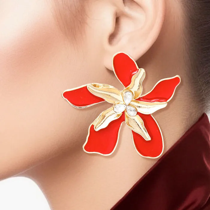 Stud Tropical Flower Earring for Women