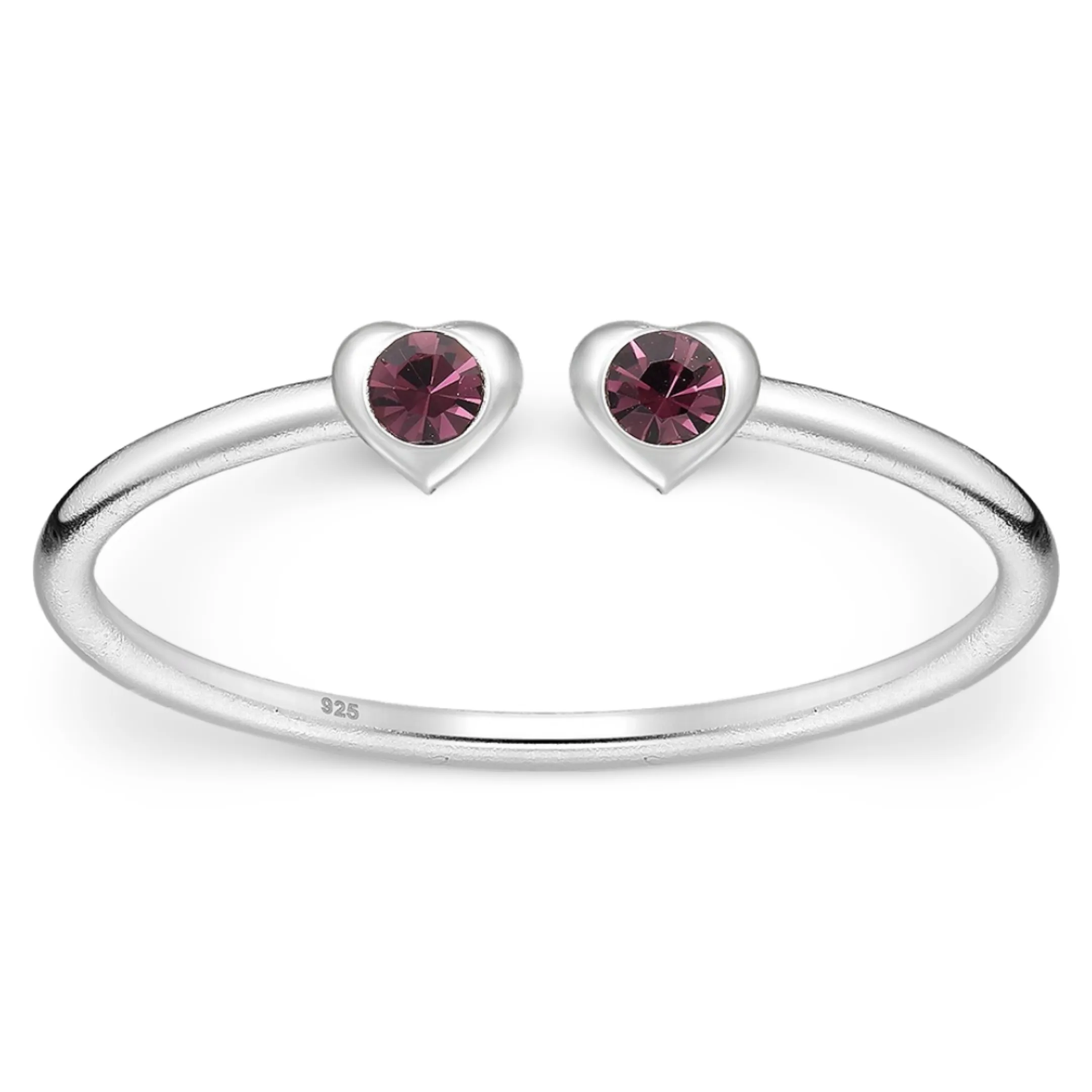 Toe Ring -925 Sterling Silver -Adjustable -Heart Shape