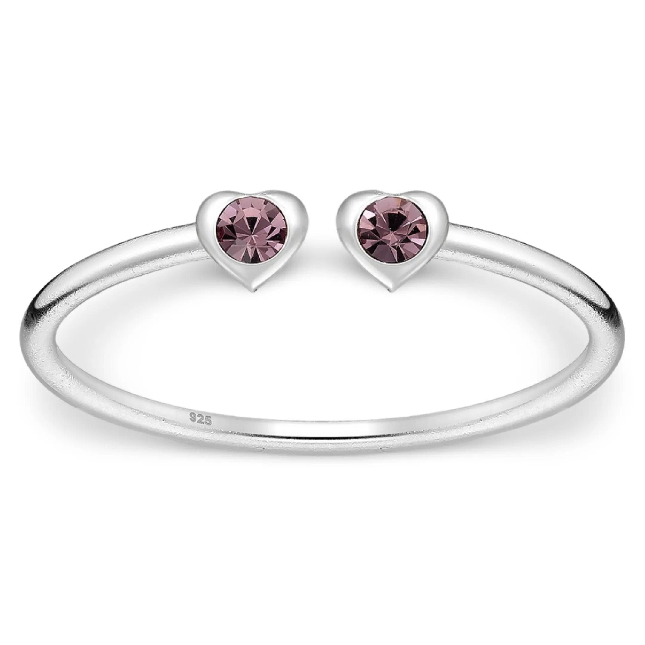 Toe Ring -925 Sterling Silver -Adjustable -Heart Shape