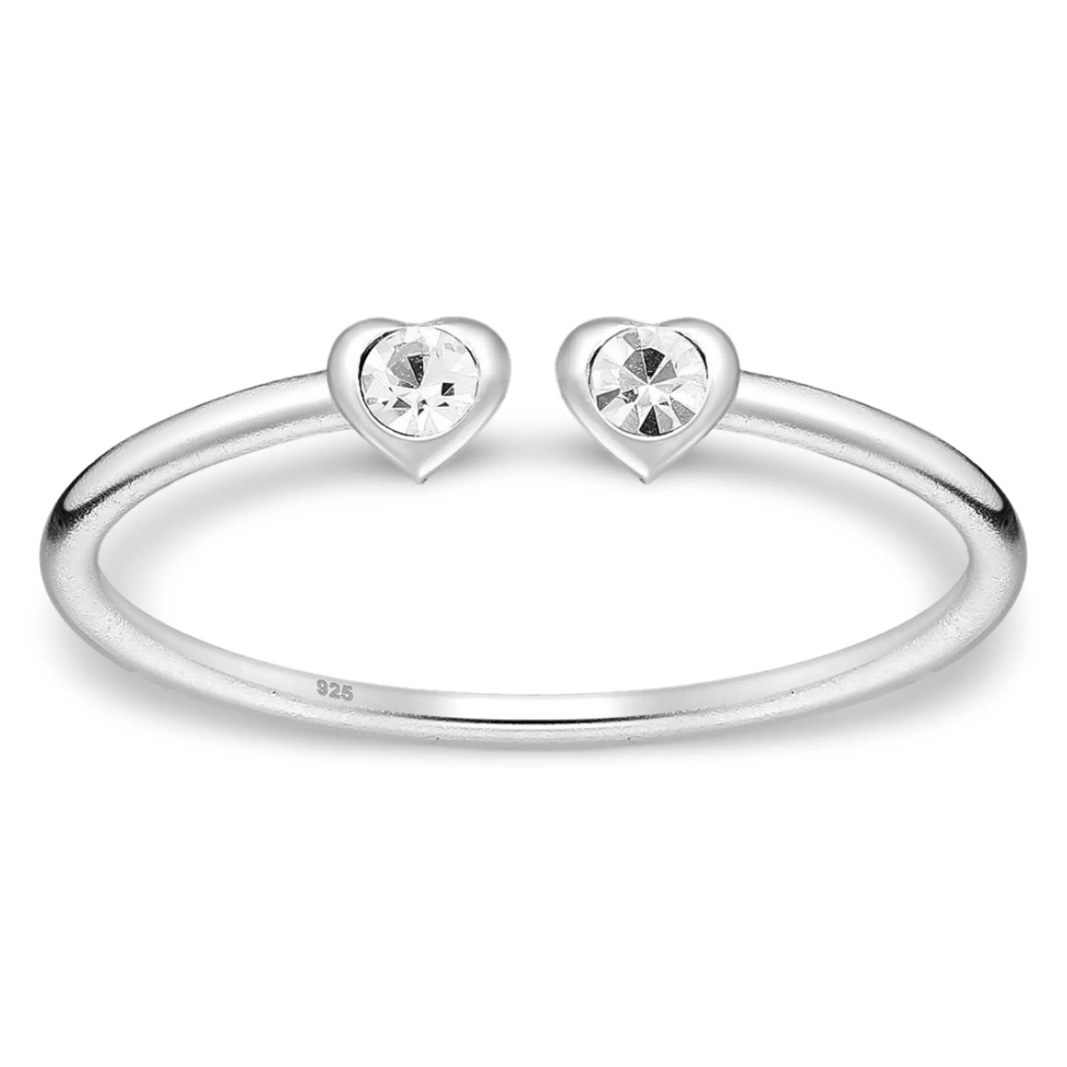 Toe Ring -925 Sterling Silver -Adjustable -Heart Shape