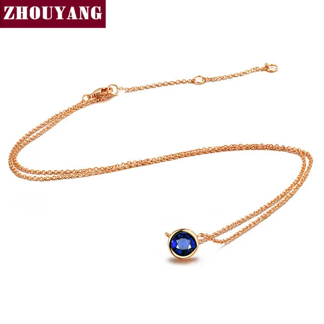 Top Quality Simple Style Crystal Pendant Necklace Rose Gold Color Fashion Jewellery Crystal ZYN388 ZYN453 ZYN454 ZYN455 ZYN385