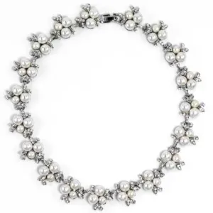 Trista Pearl and Crystal Necklace