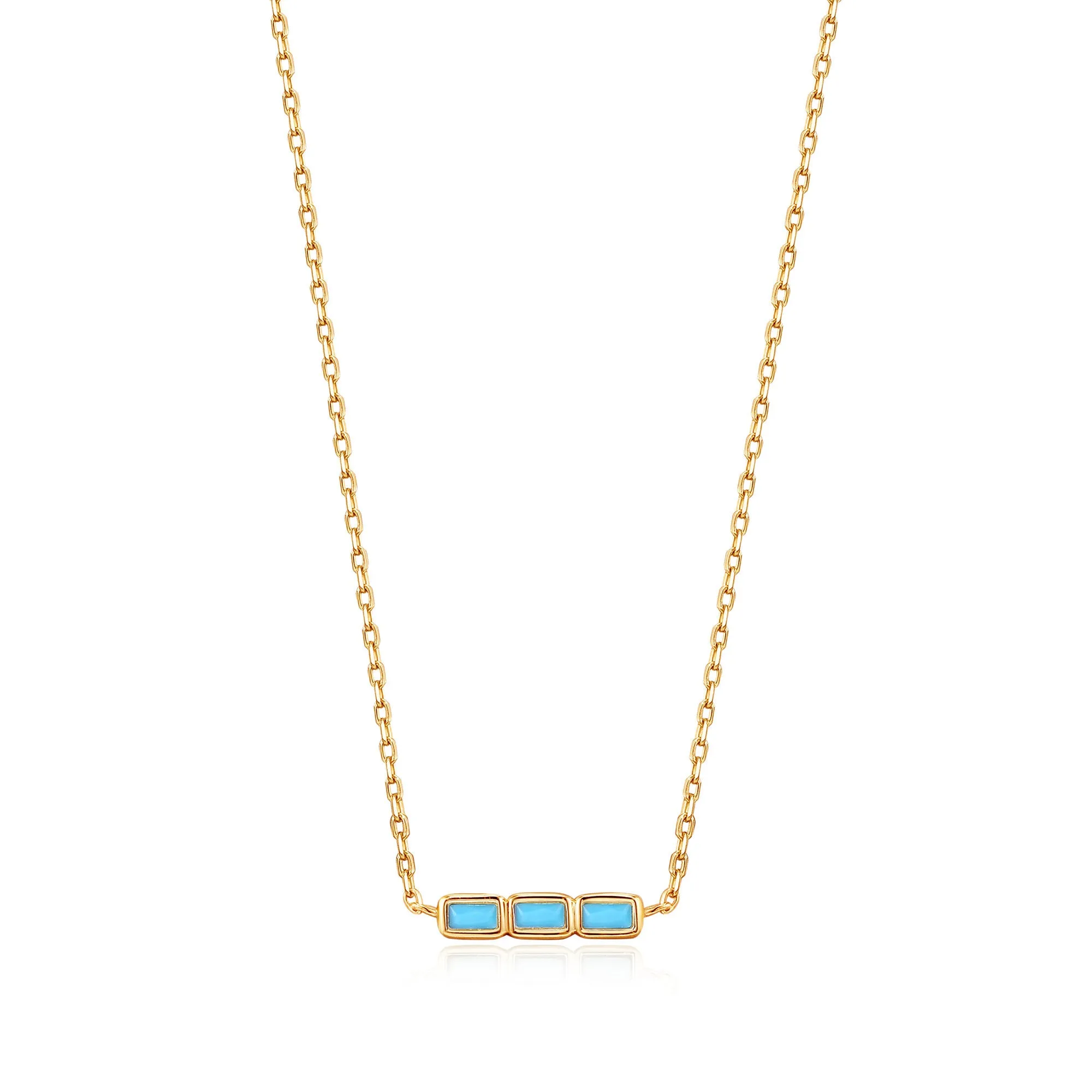 Turquoise Gold Bar Necklace