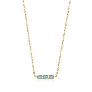 Turquoise Gold Bar Necklace