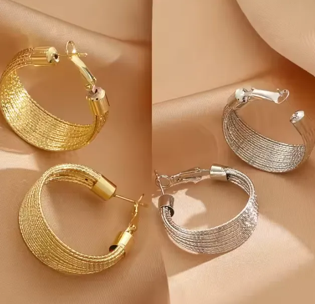 Twist Hoop Earrings 18k Gold Plated