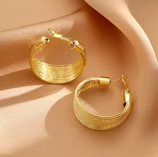 Twist Hoop Earrings 18k Gold Plated