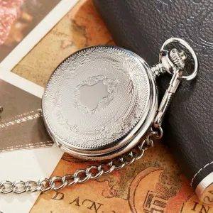 Unisex Luxury Retro Vintage Stainless Steel Japan Quartz Pocket Watch