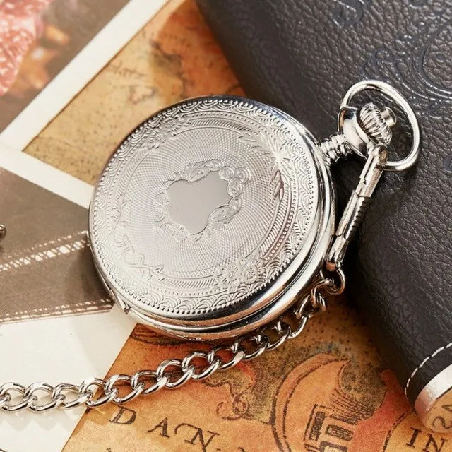 Unisex Luxury Retro Vintage Stainless Steel Japan Quartz Pocket Watch