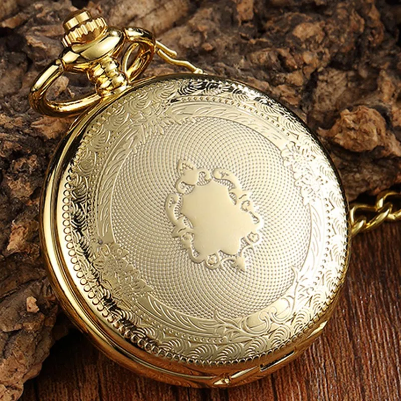 Unisex Vintage Double Side Steampunk Hollow Deer Pattern Fob Pocket Watch