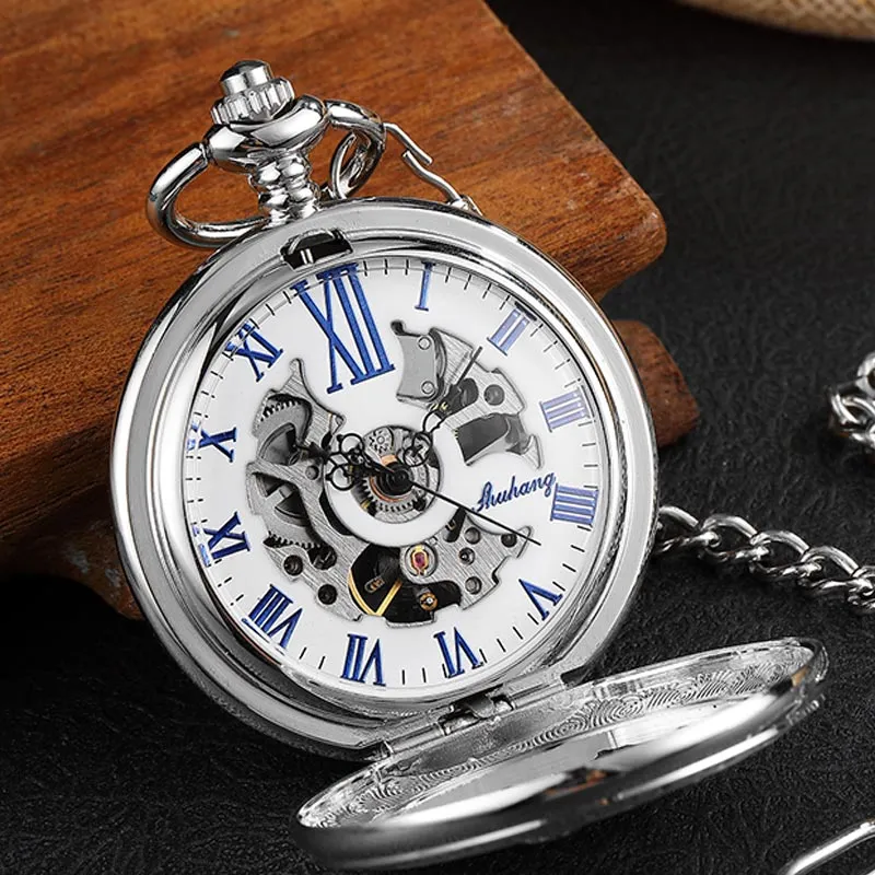 Unisex Vintage Double Side Steampunk Hollow Deer Pattern Fob Pocket Watch