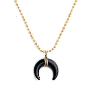 Vintage Acrylic Ox Horn Moon Choker Bohemian Necklace