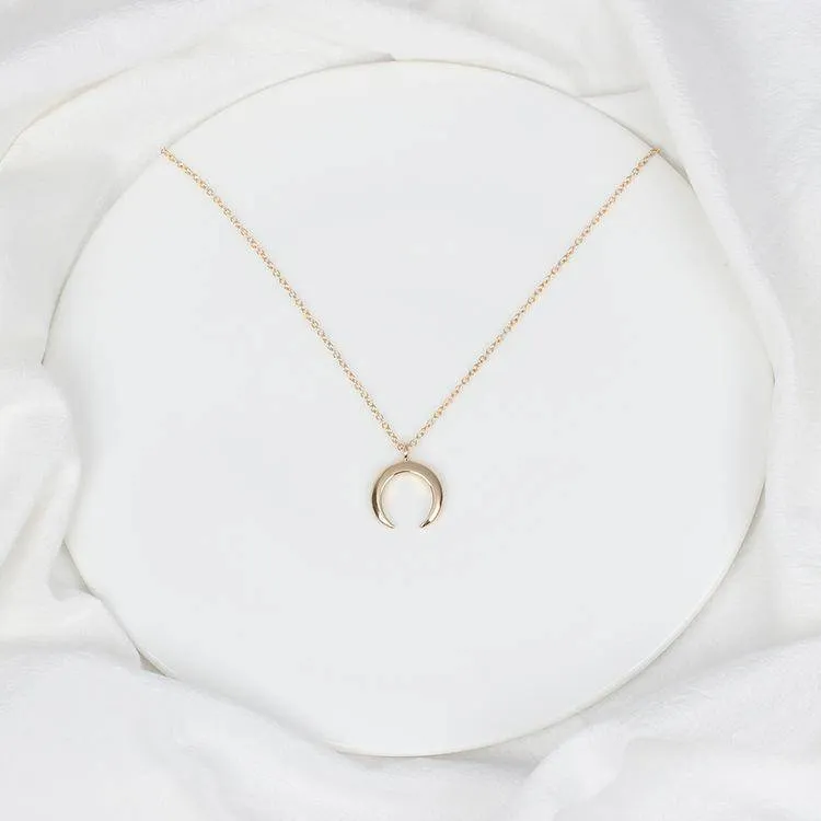 Vintage Acrylic Ox Horn Moon Choker Bohemian Necklace