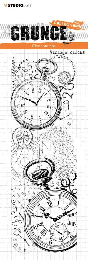 Vintage Clocks Grunge Clear Stamp {No. 227}