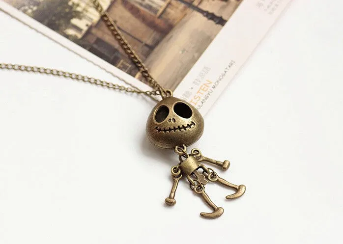 Vintage Jewelry big eyes UFO Alien Skull Head Pendants Long Sweater Chain Necklaces for Women