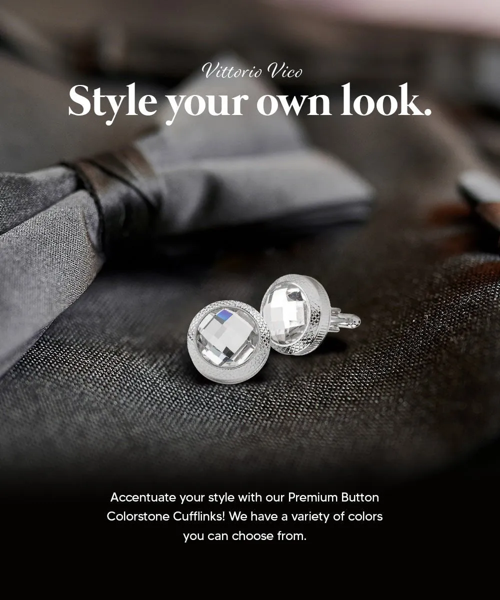 Vittorio Vico Button Colorstone Cufflinks: CL18XX Series