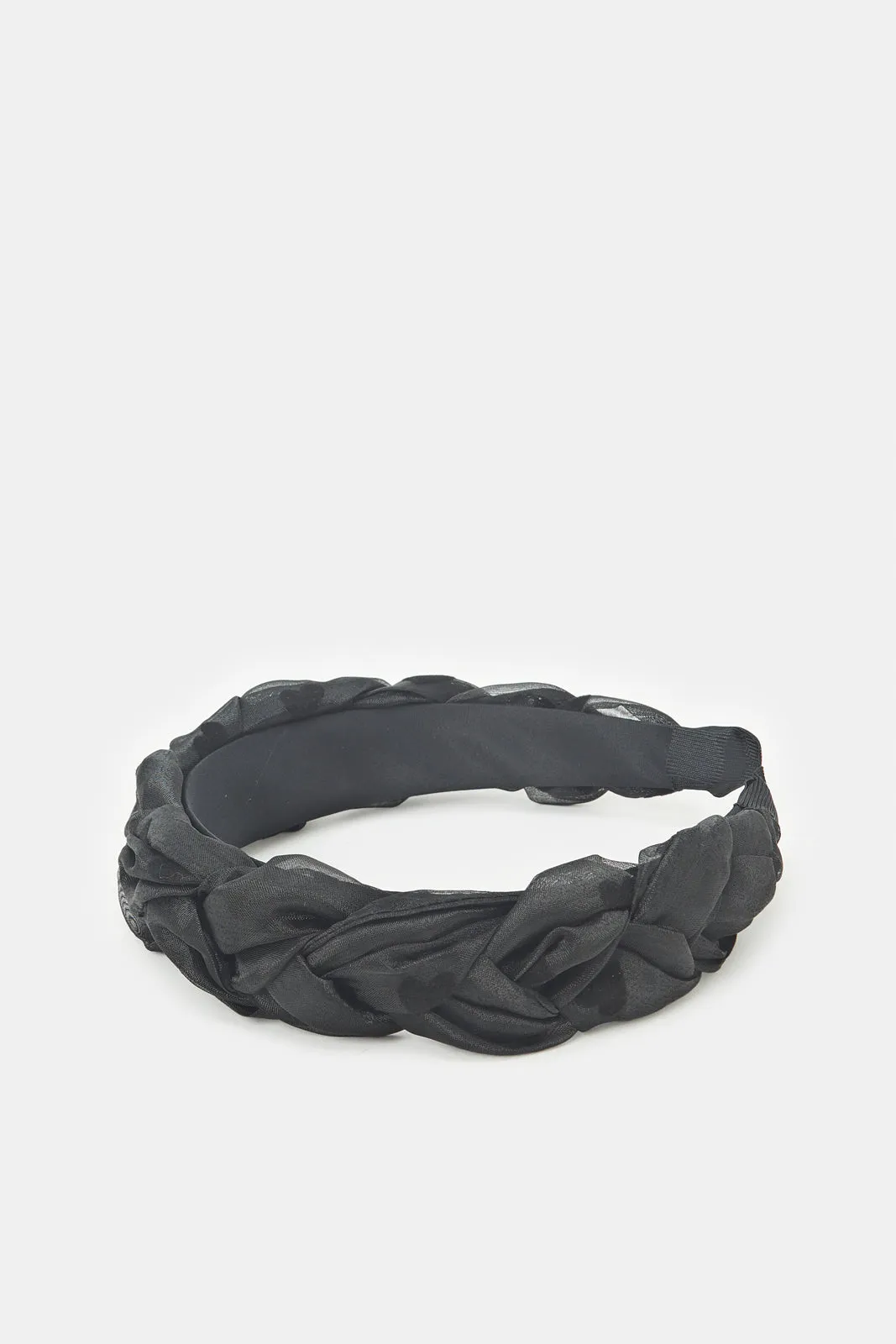 Women Black Textured Headband